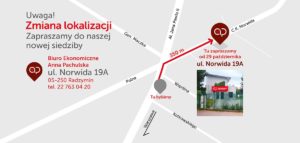 Nowa lokalizacja Biura Ekonomicznego na ul. Norwida 19A Radzymin